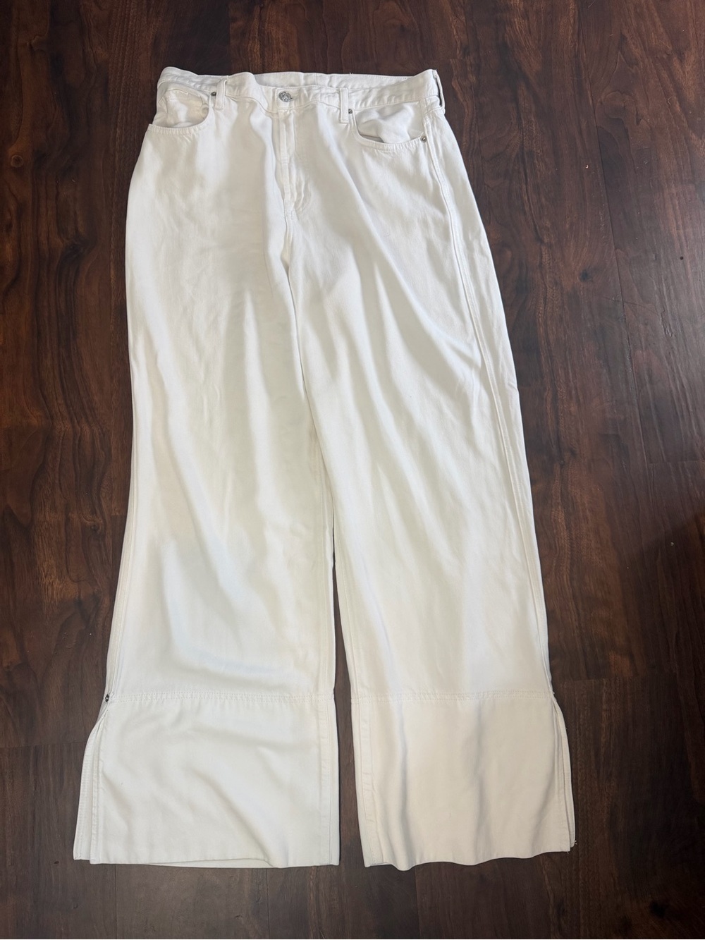 7 For All Mankind Denim Lustre Trouser White